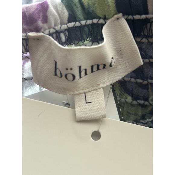 Bohme Delilah Midi Dress Floral NWT Lavender Ruching Lined Size Large - Picture 16 of 16